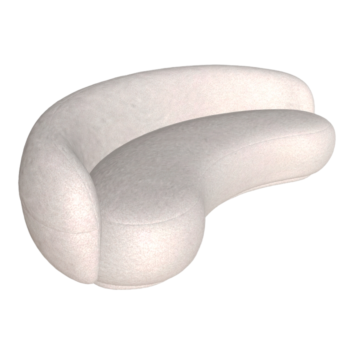 Nordic Simple Household Curved Milky White Leather Multi-person Sofa