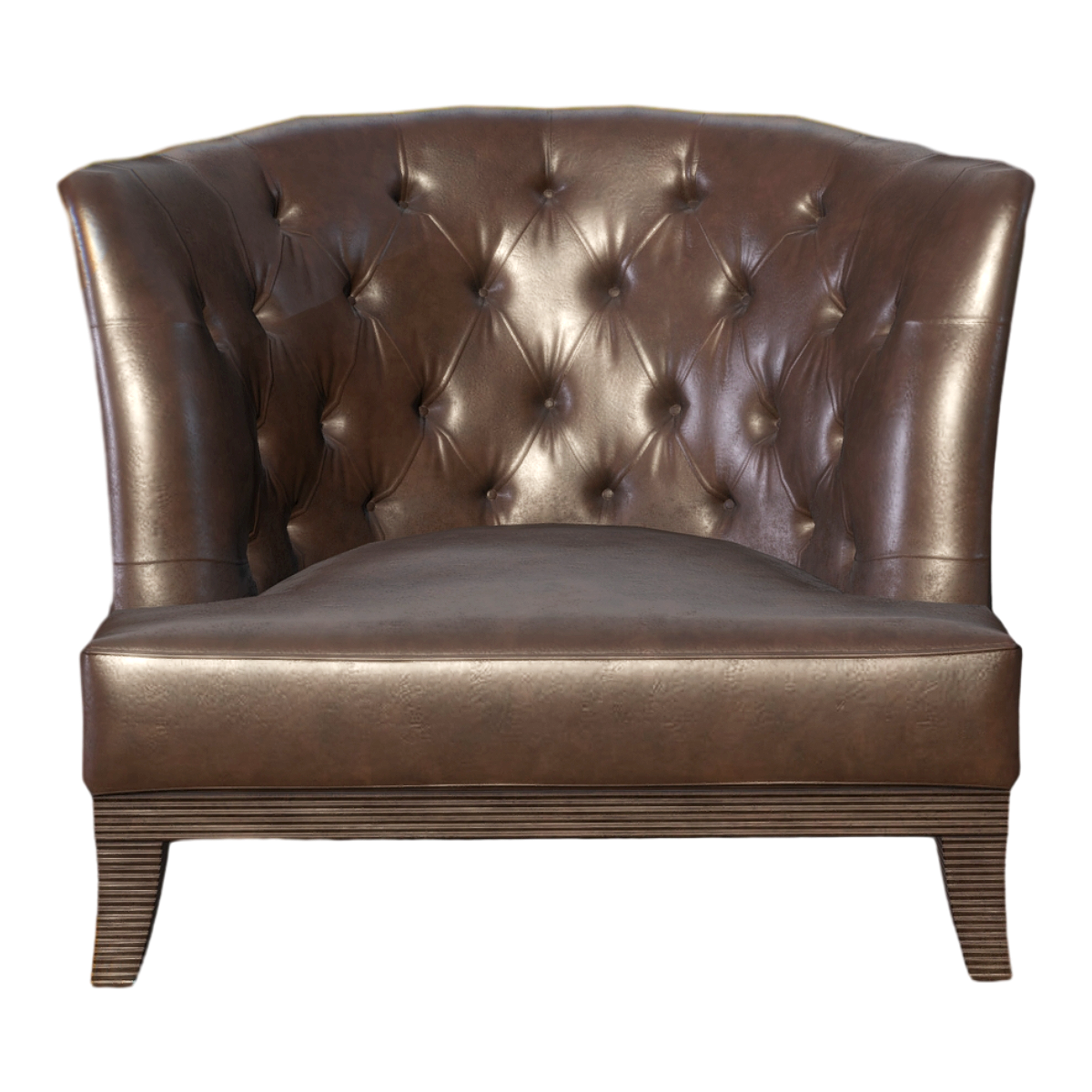 American Dark Brown Leather Single High Back Armrest Sofa Chair