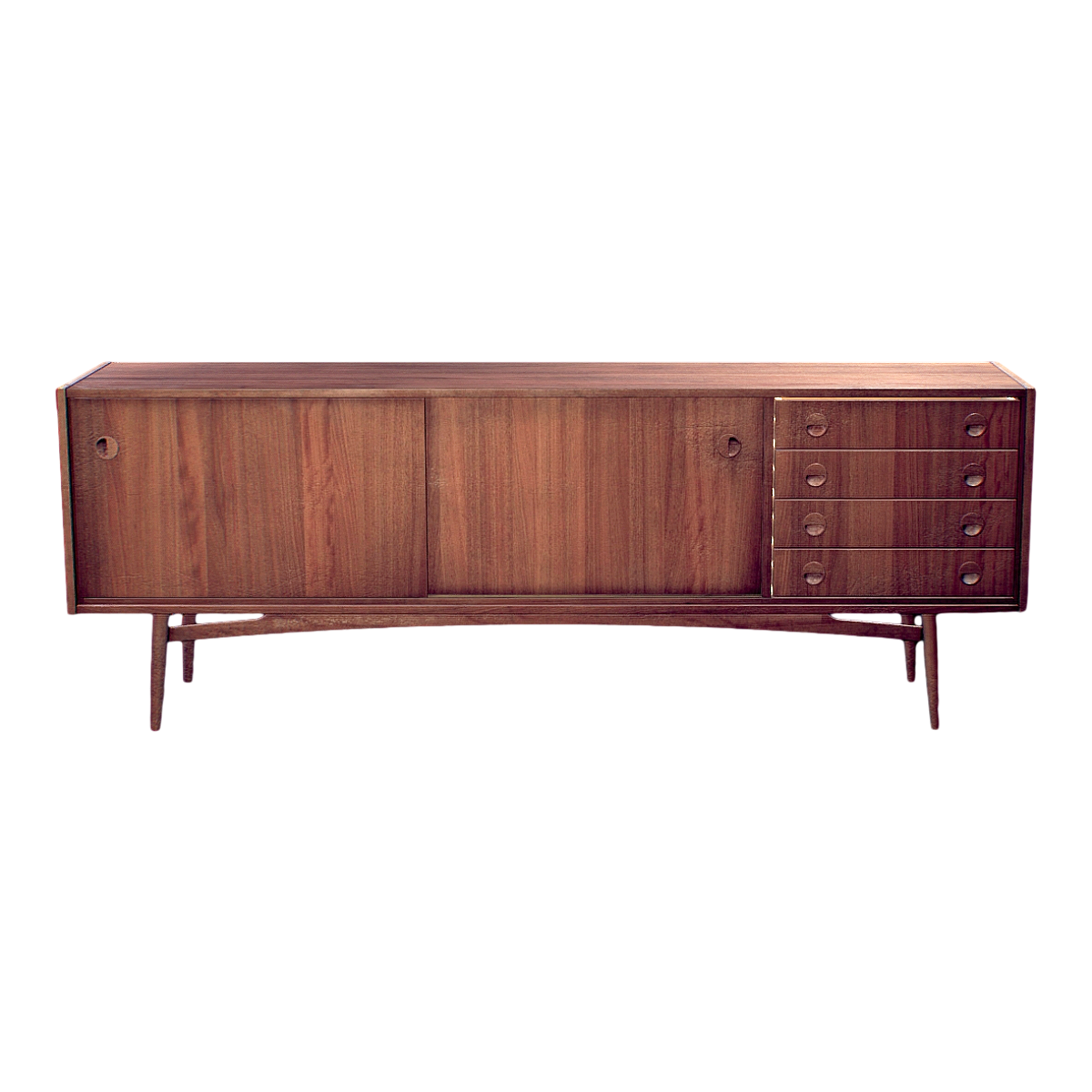 Nordic Home Wall-style Black Walnut Solid Wood TV Cabinet Kitchen Side Cabinet