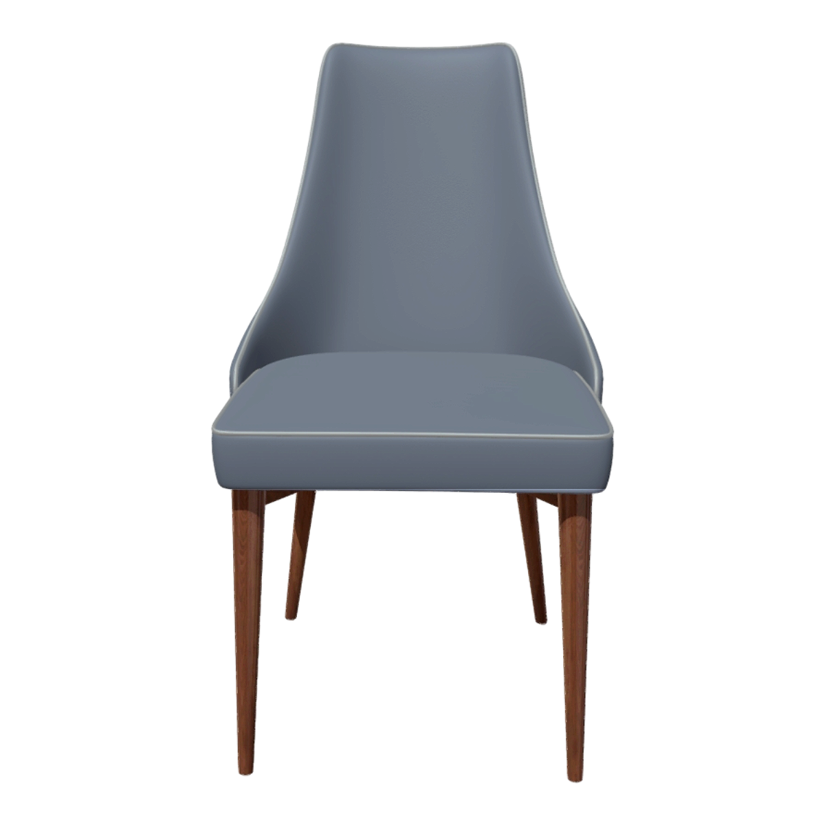 Nordic Simple Solid Wood Grey Leather Single Casual Backrest Chair