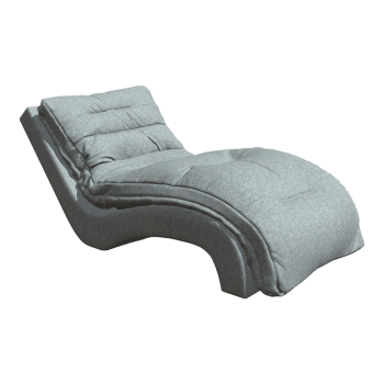 Indoor Home Grey Fabric Curved Recliner Sofa Chair