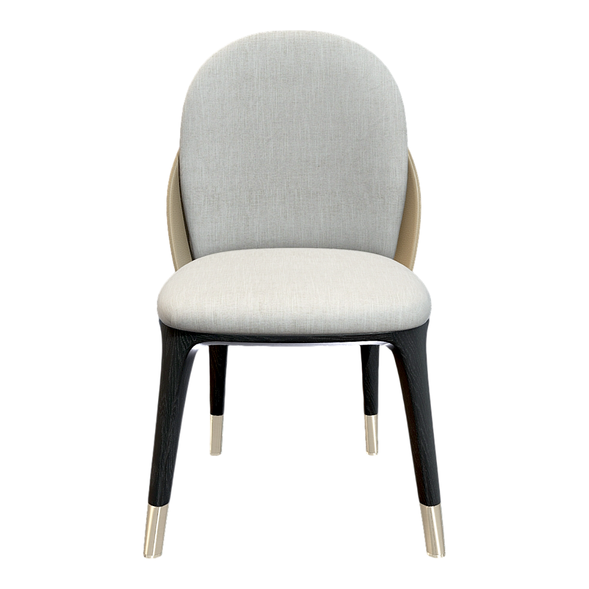 Modern Light Luxury Solid Wood Grey Fabric Dining Chair Desk Chair