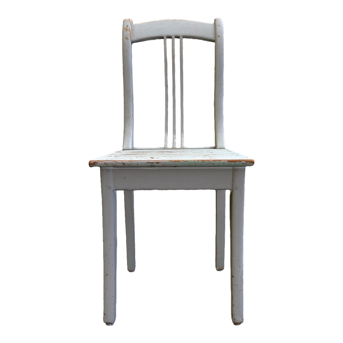 Modern Simple Old-fashioned Brown Solid Wood White Paint High Back Chair Dining Chair Desk Chair