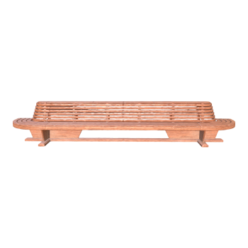 Outdoor Park Dark Brown Solid Wood Anticorrosive Curved Multi-person Backrest Bench
