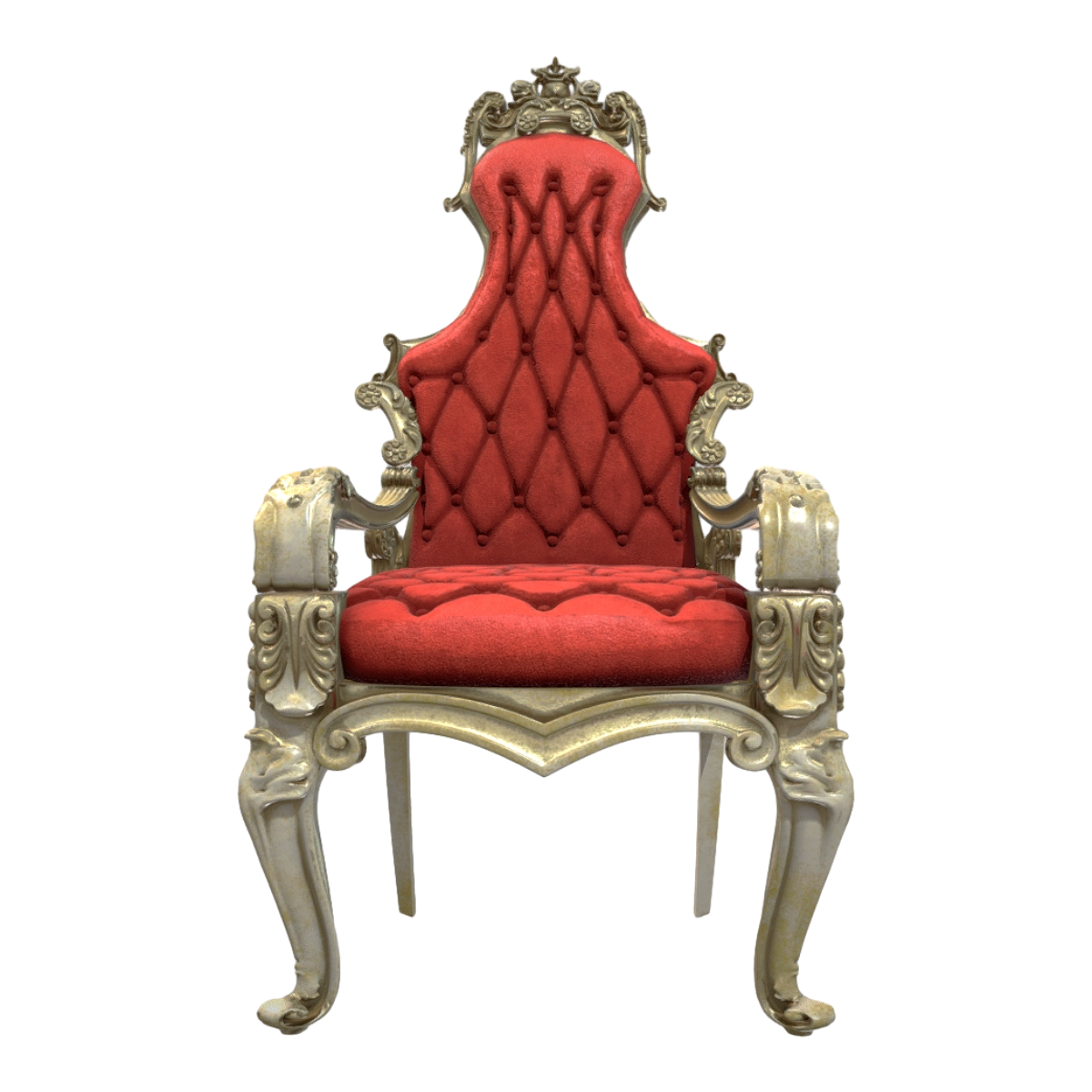 European Classical Noble Metal Red Fabric Buckle Chair Sofa Chair Armchair High Back Chair