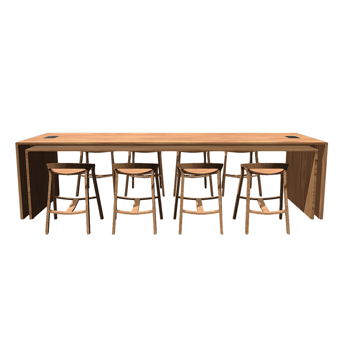 Nordic metal solid wood office meeting party table and chair combination
