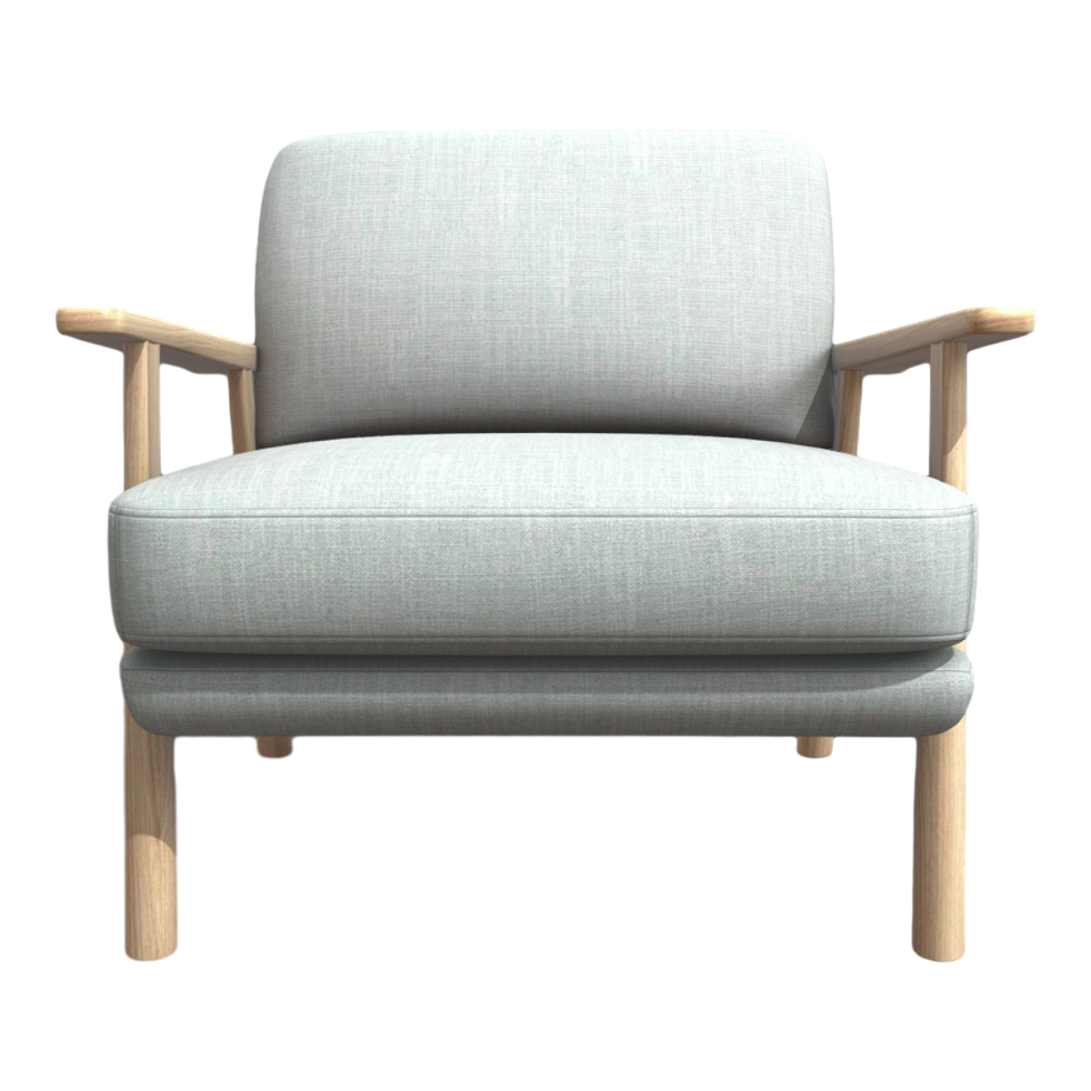 Nordic Japanese Style Solid Wood Grey Fabric Backrest Armchair Sofa Chair Low Chair