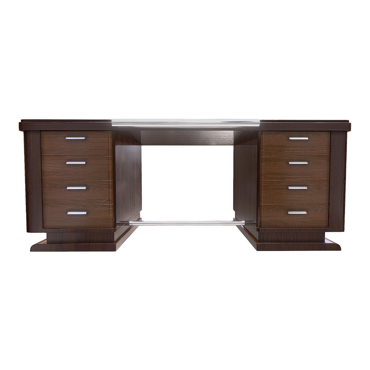 Home Office Metal Black Walnut Solid Wood Desk Desk Drawer Table