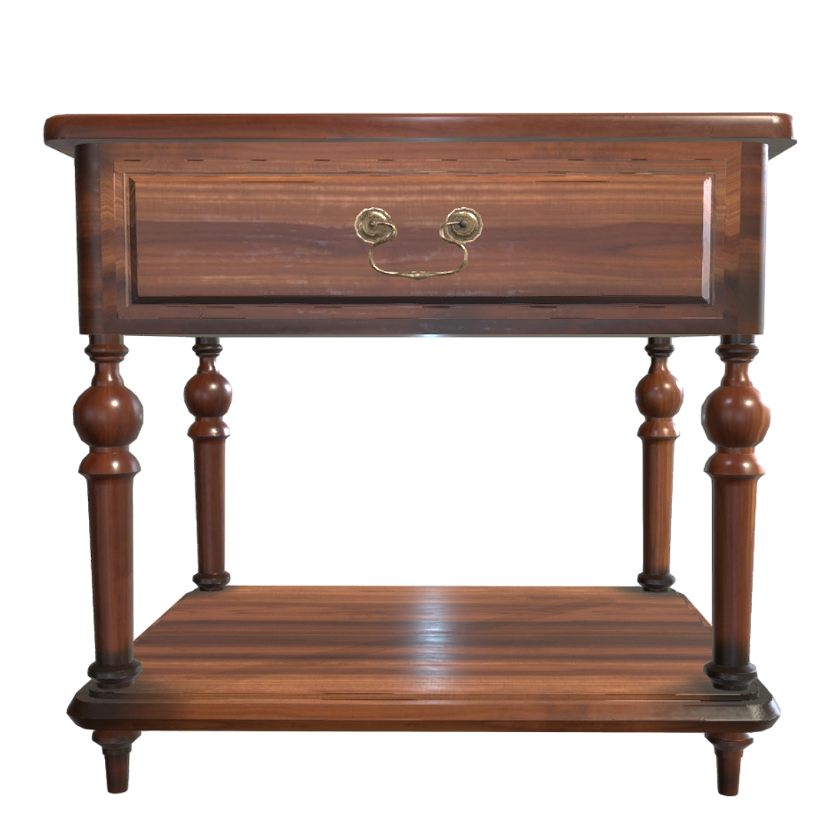 American Retro Double Layer Black Walnut Solid Wood Bedside Table Drawer Cabinet Drawer Table