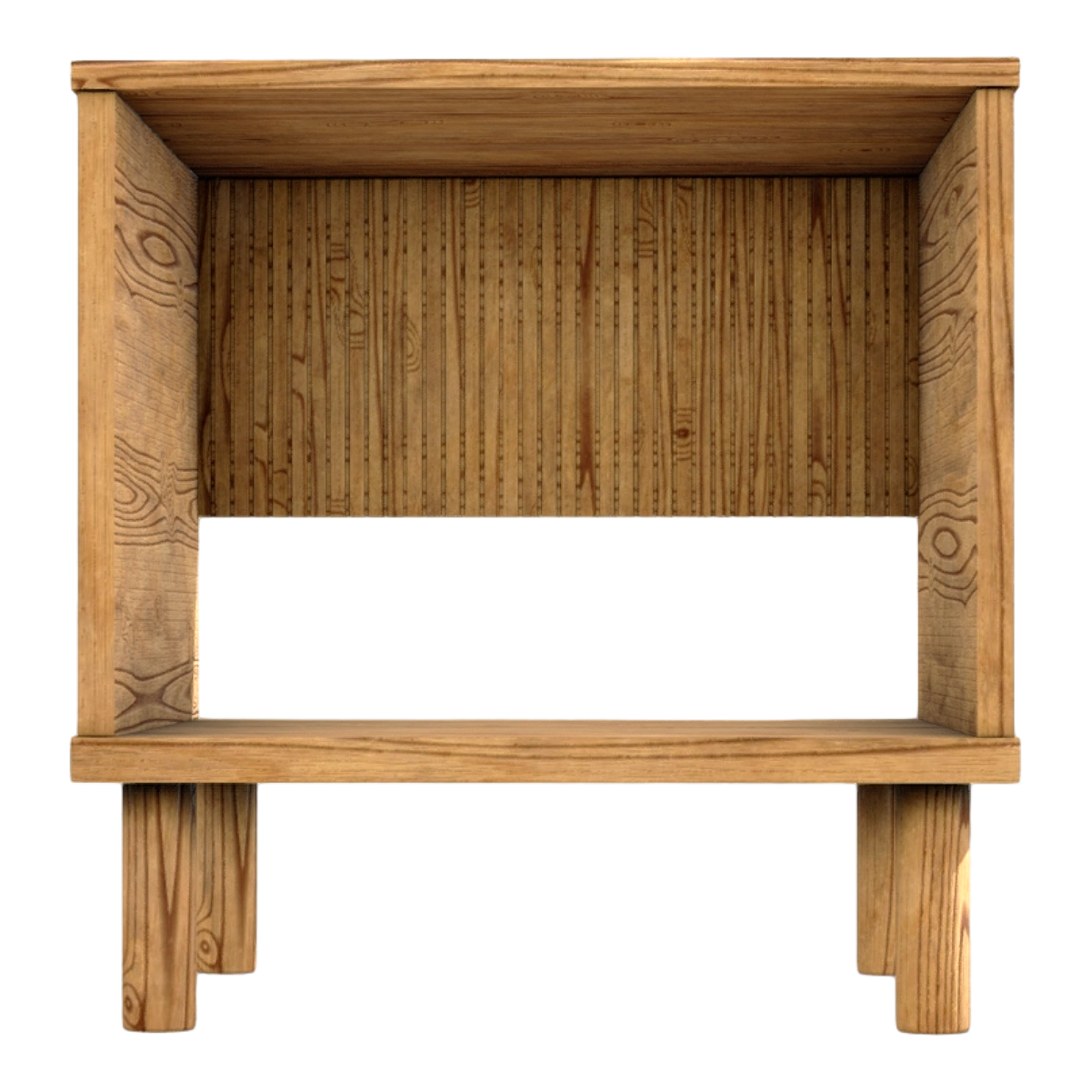 Home Bedroom Simple Double-layer Solid Wood Bedside Table Storage Table