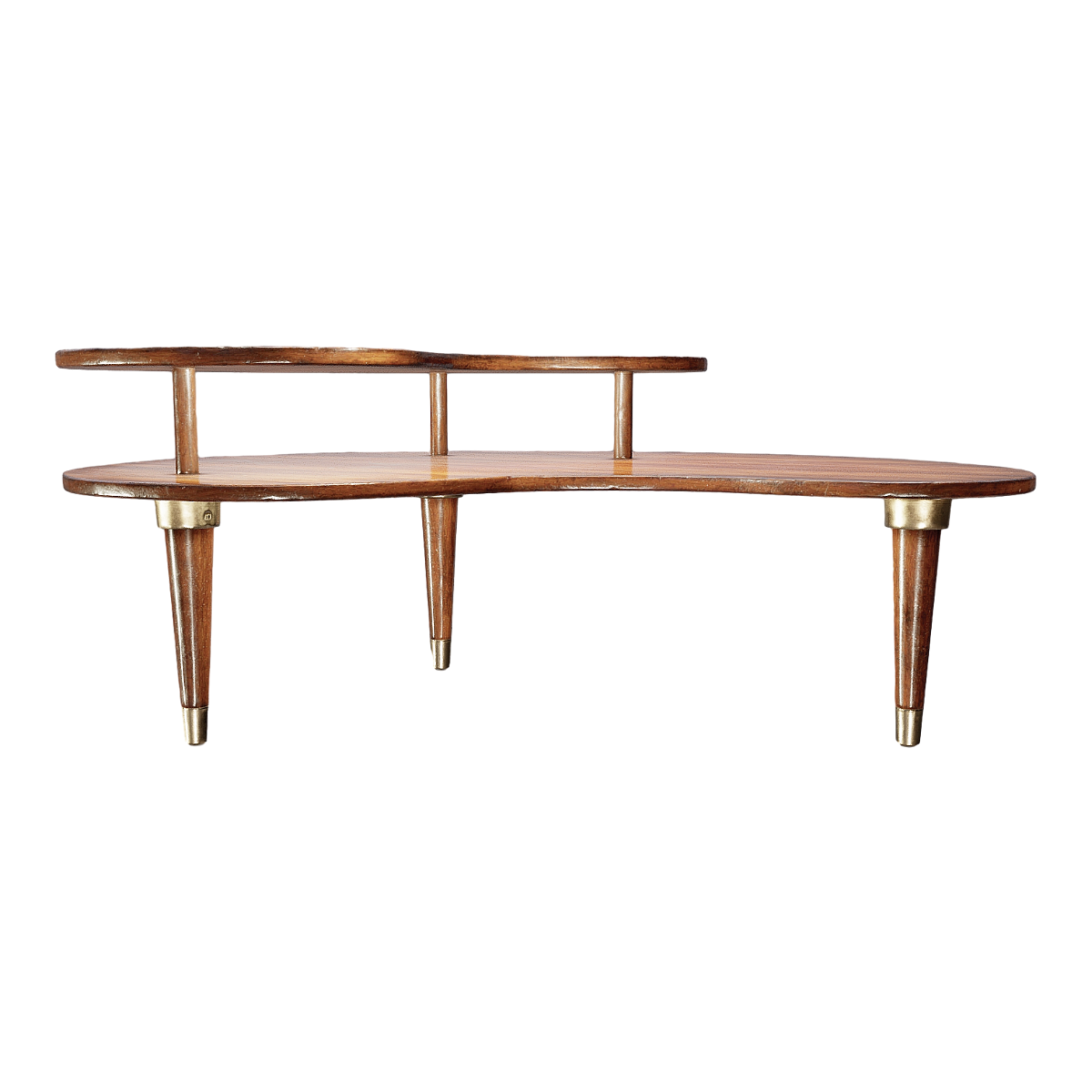 Modern Creative Metal Double-layer Walnut Solid Wood Coffee Table Coffee Table