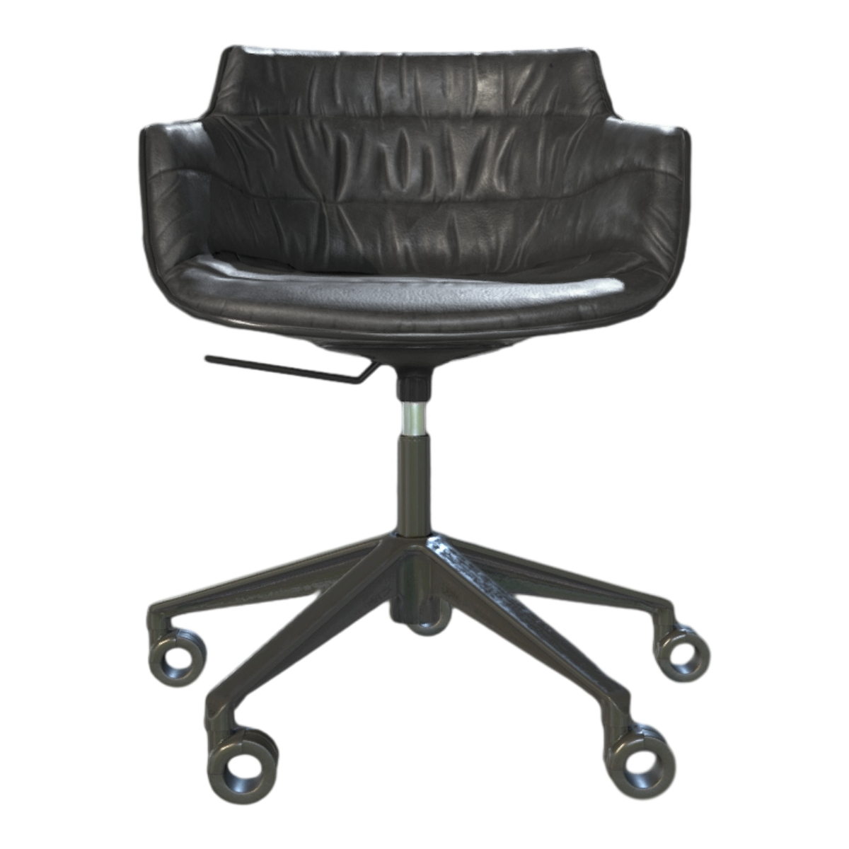 Nordic Office Casual Metallic Grey Leather Swivel Chair Lifting Chair Office Chair
