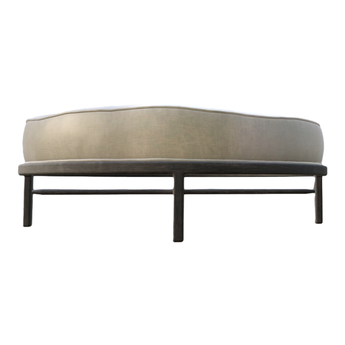 Italian Light Luxury Ebony Solid Wood Mountain Dove Color Fabric Round Table-Low Table