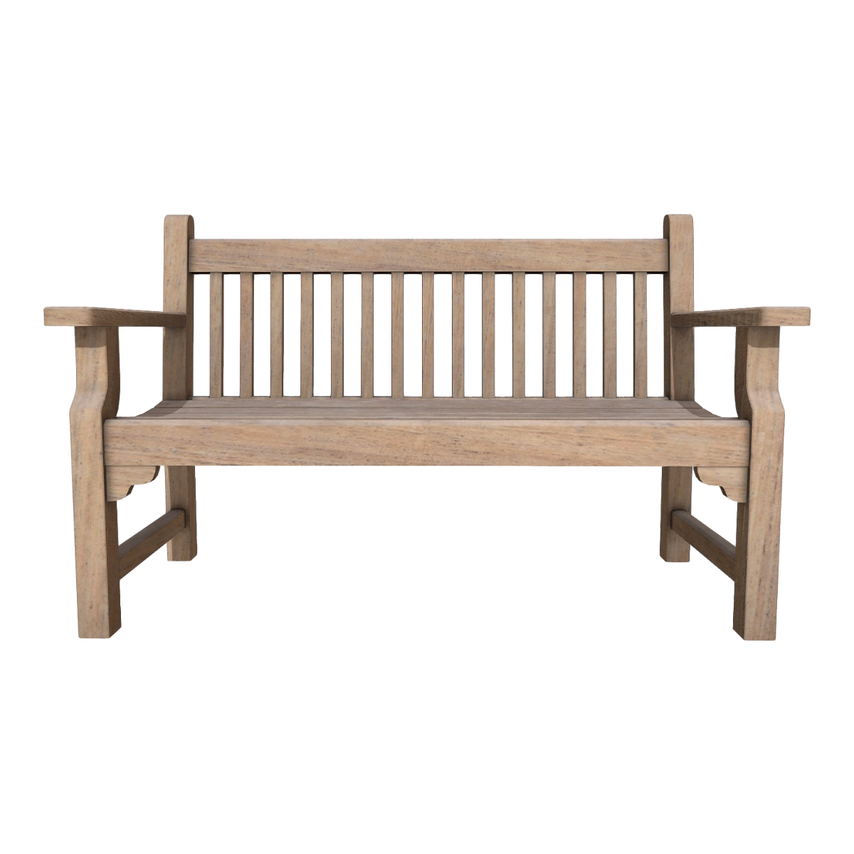 Household Outdoor Courtyard Garden Oak Solid Wood Backrest Armchair Multi-Person Chair