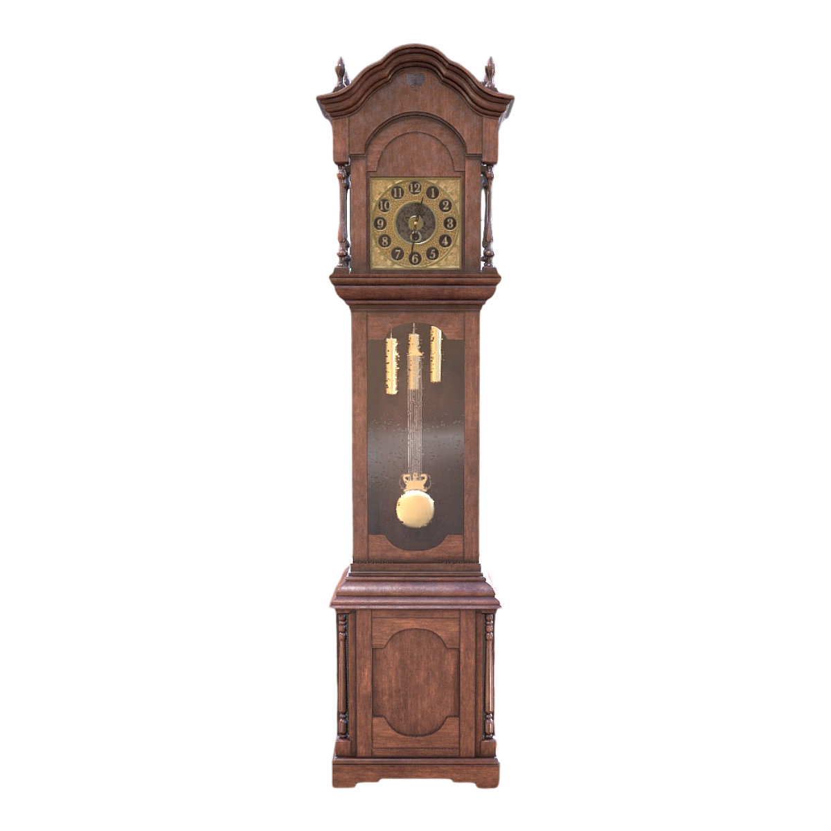 European-style classical black walnut solid wood floor-standing mechanical pendulum clock