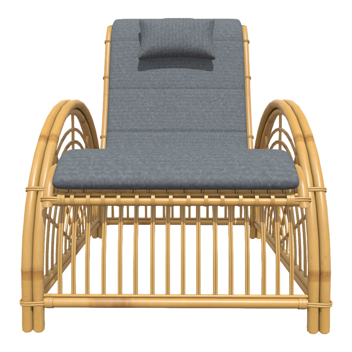 Home balcony creative rattan gray fabric semicircular armrest backrest armrest recliner