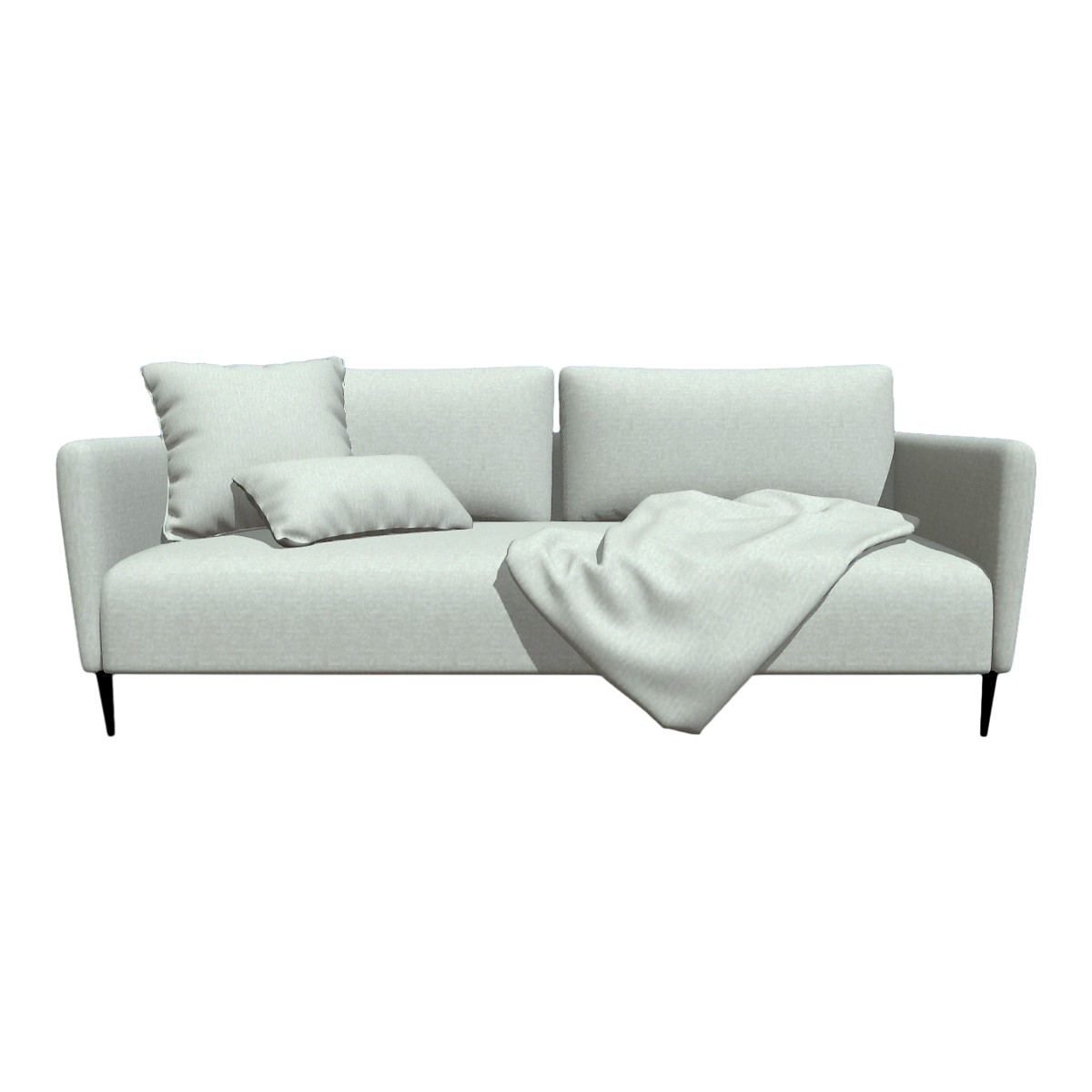 Nordic Grey Fabric Double Backrest Armrest Sofa