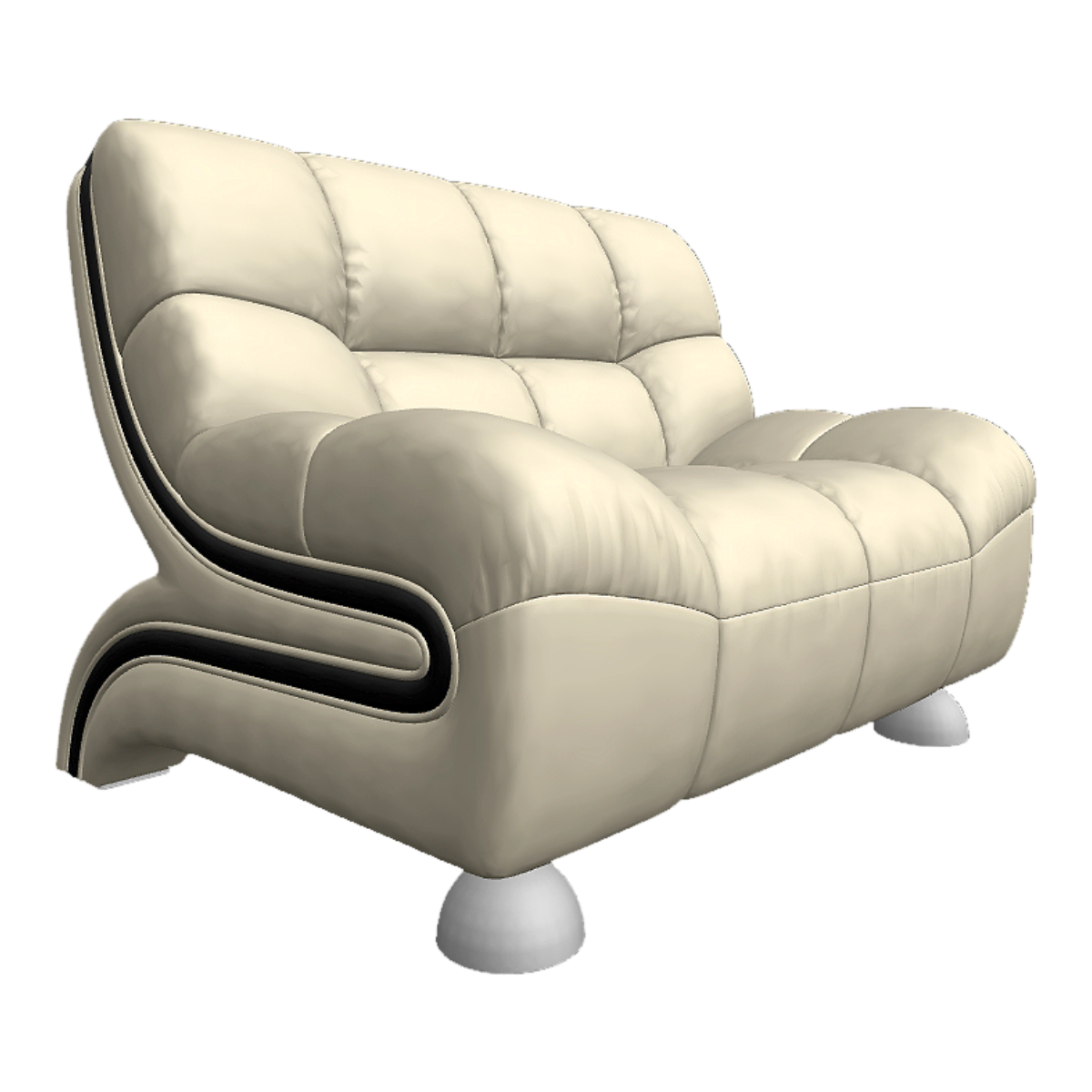 Nordic Creative Beige Leather Black Edge Single Backrest Sofa Chair