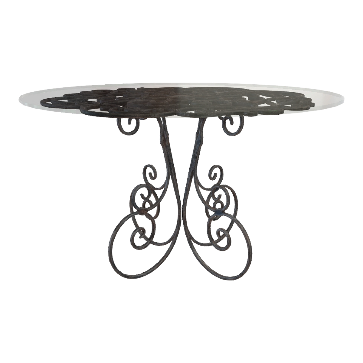 American Creative Living Room Courtyard Art Metal Glass Table Leisure Table-Table