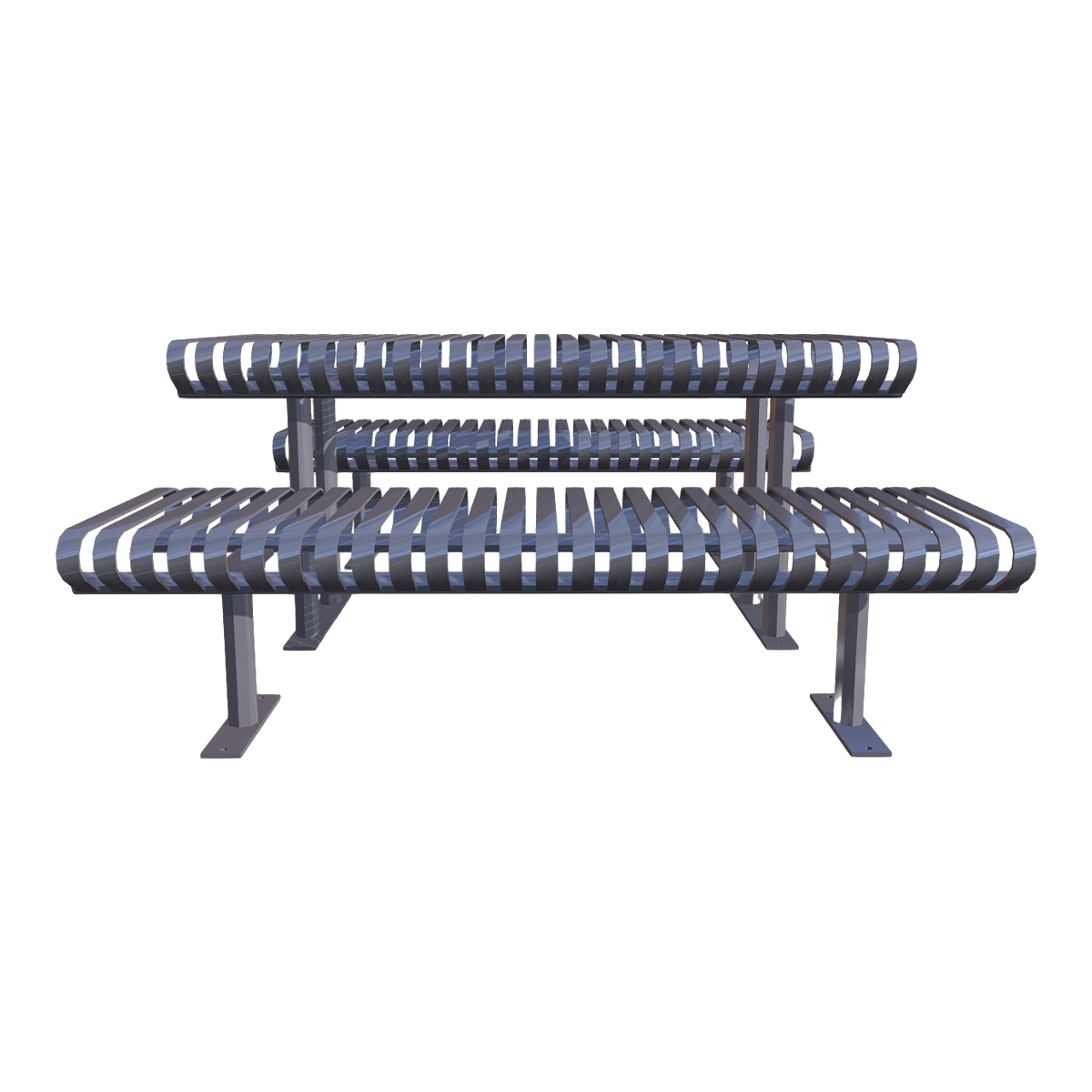 Outdoor Park Rest Area All Stainless Steel Metal Hollow Table and Chair Combination