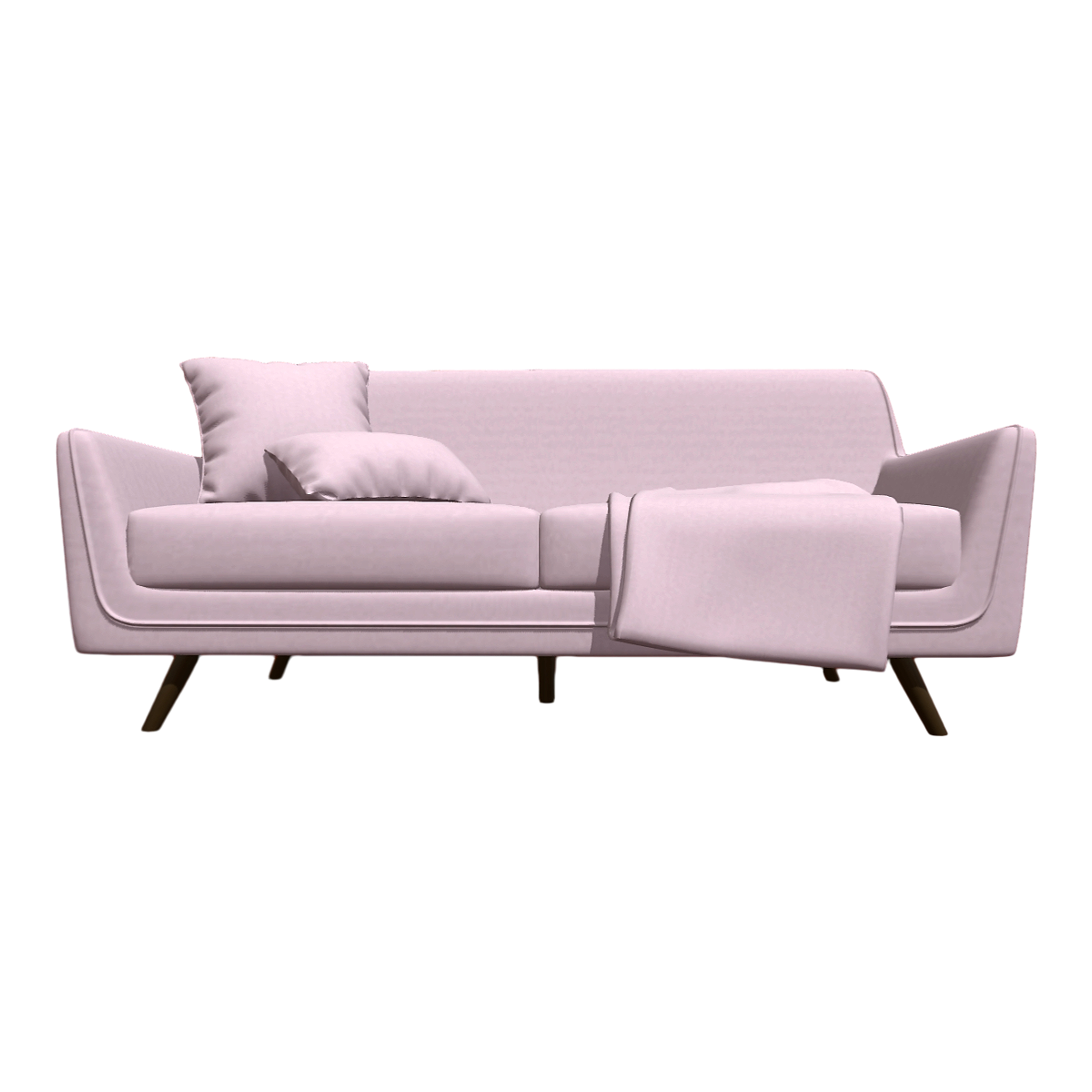 Nordic Home Coral Fabric Double Backrest Armrest Sofa