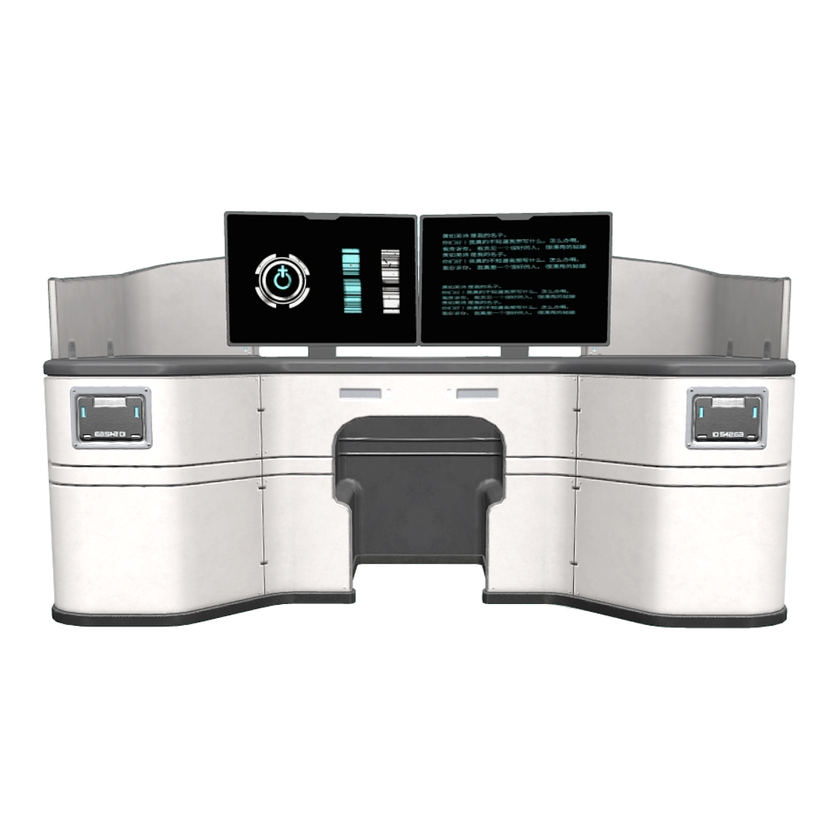 American science fiction black and white metal multi-function computer desk desk