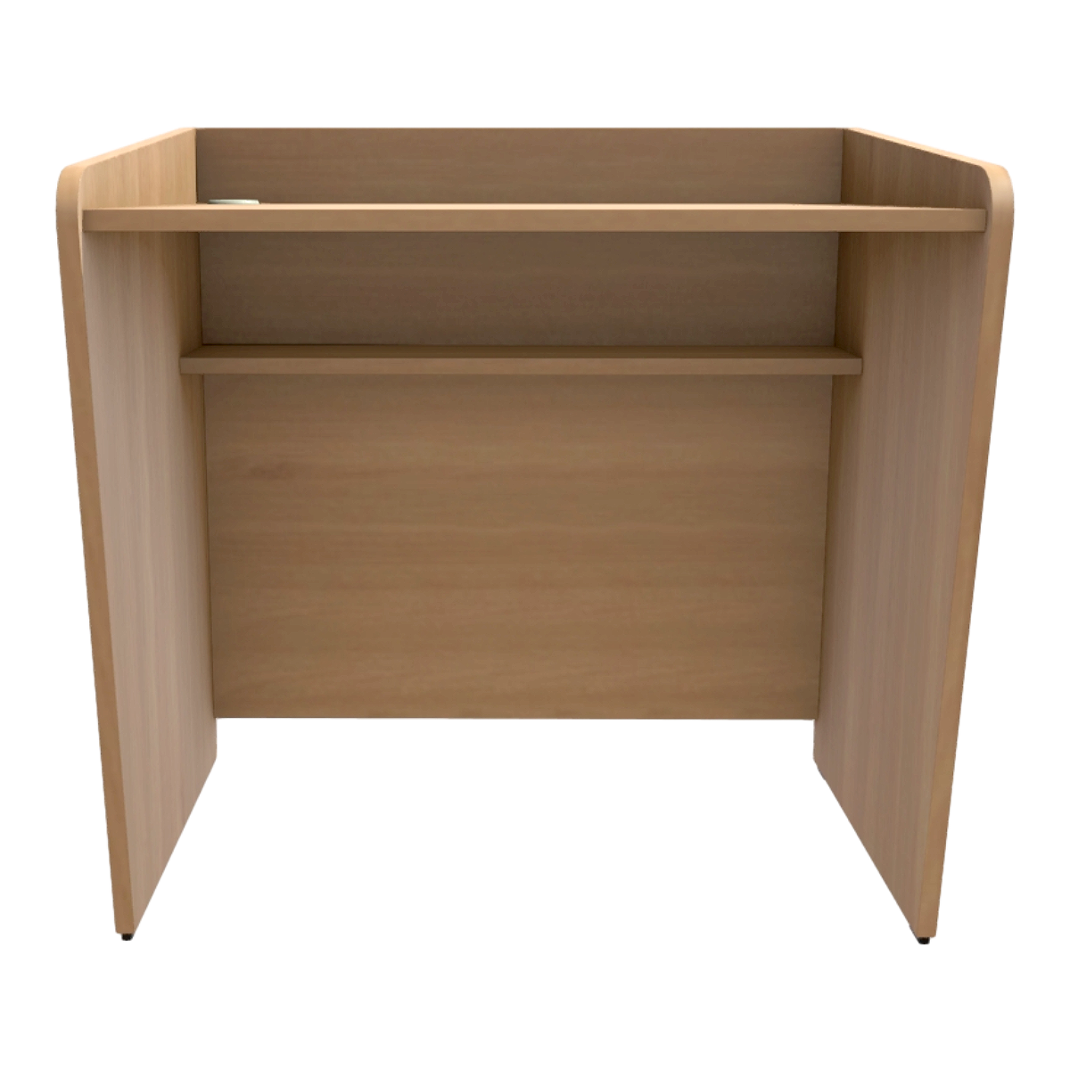 Modern Simple Brown Oak Solid Wood Double-layer Desk Study Table