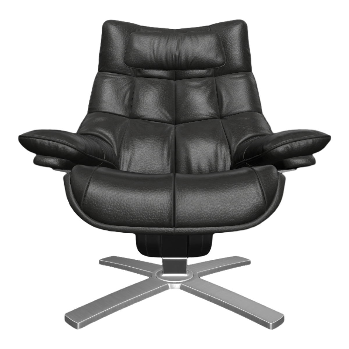 Home office metal black leather ergonomic design backrest armrest boss chair rotating chair-sofa chair