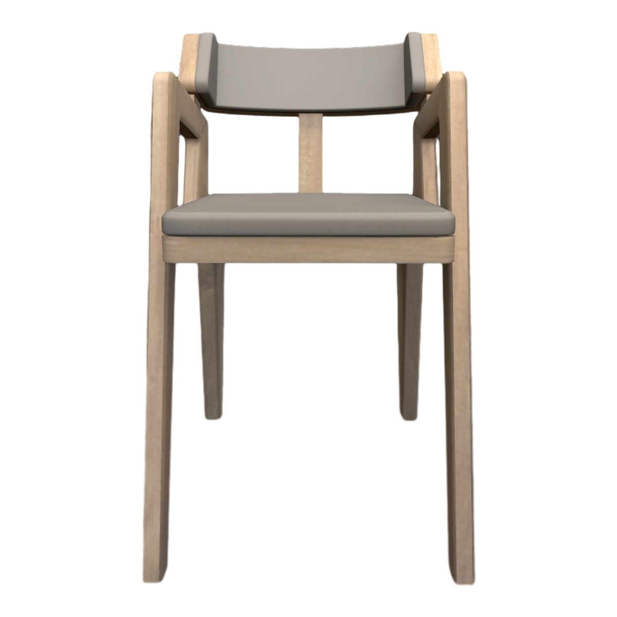 Italian Home Office Oak Solid Wood Grey Fabric Backrest Armchair Dining Chair Conference Chair-Chair