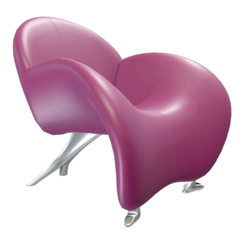 Modern Creative Home Metal Single Purple Leather Backrest Armrest Angle Chair