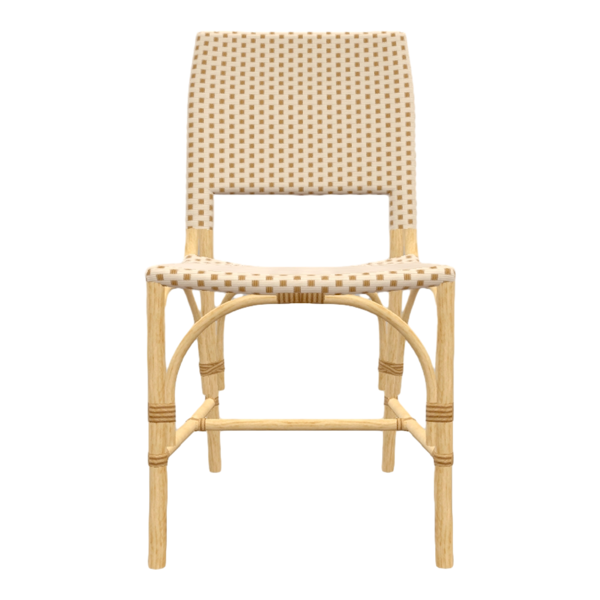 Chinese-style Oak Solid Wood Two-color Rattan Single Casual Backrest Chair