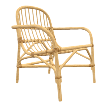 Modern Home Living Room Balcony Oak Solid Wood Rope Backrest Armrest Oblique Arc Chair