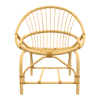 Home Living Room Balcony Oak Solid Wood Rope Single Curved Backrest Chair