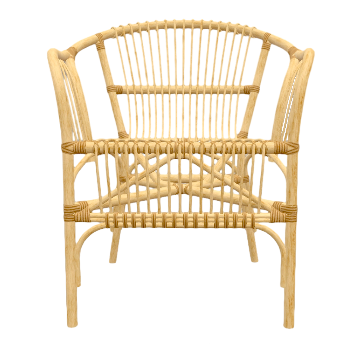 Home Living Room Balcony Oak Solid Wood Rope Hollow Single Backrest Armchair
