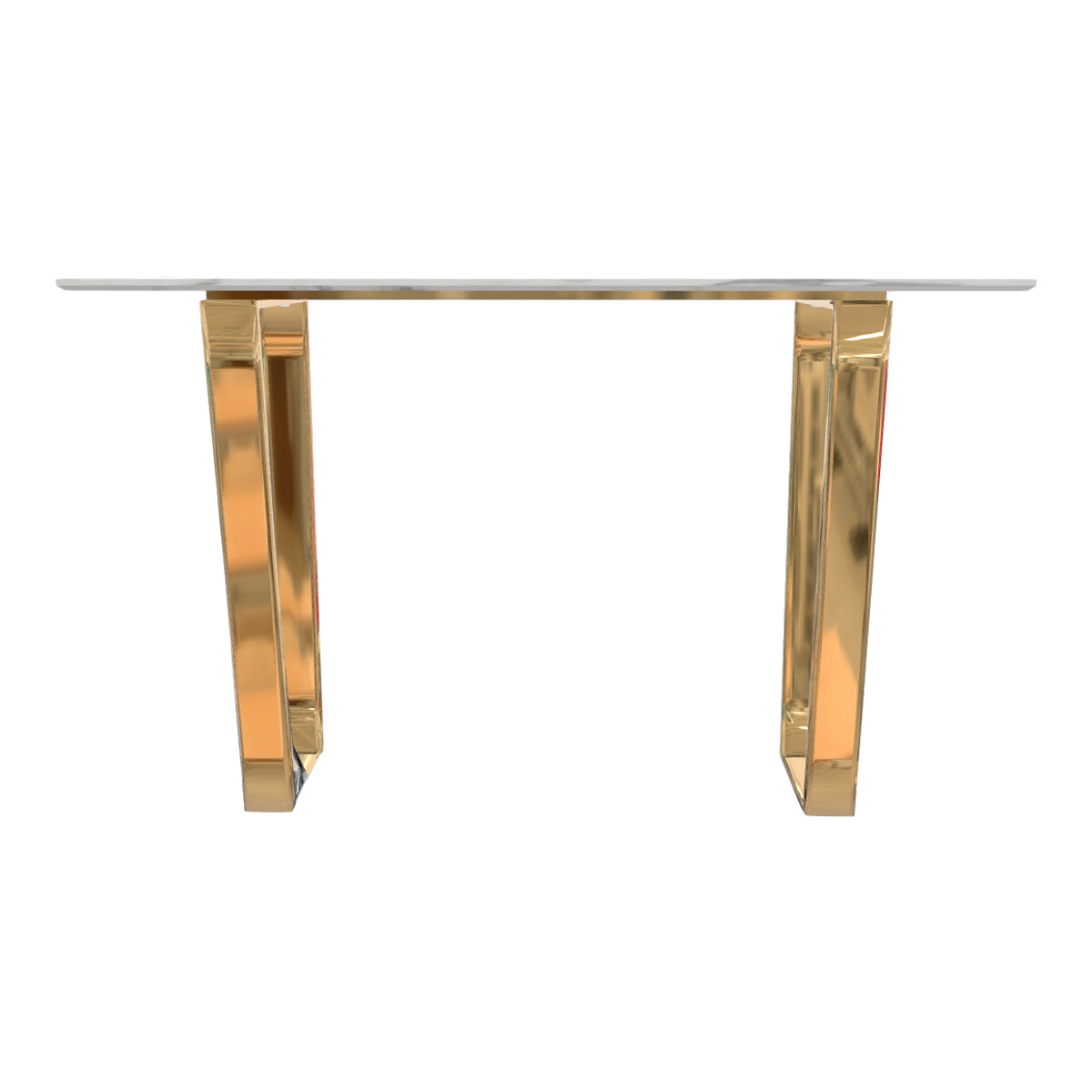 Modern Home Golden Metal White Pattern Marble Dining Table Long Table