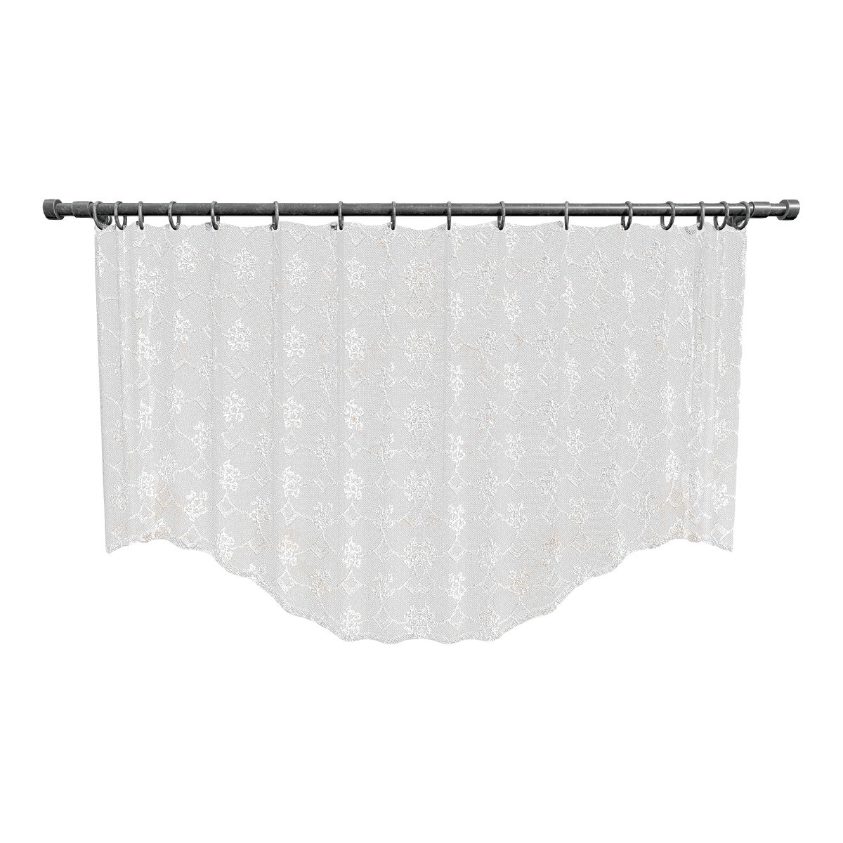 Nordic Home Balcony Window Metal Thin White Yarn Pattern Fabric Light Transmission Curtain