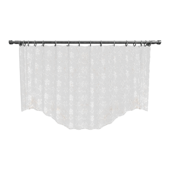 Nordic Home Balcony Window Metal Thin White Yarn Pattern Fabric Light Transmission Curtain