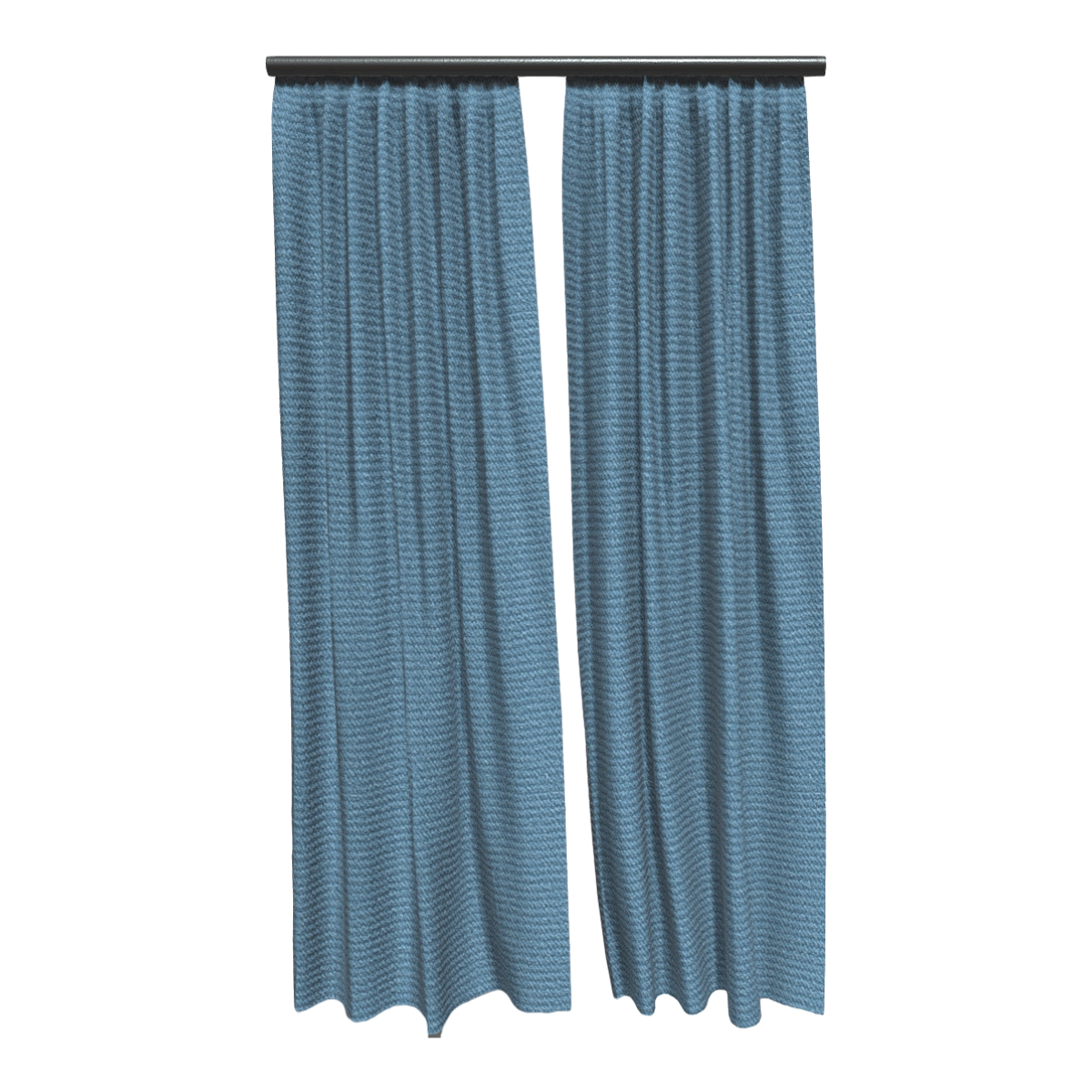 Nordic Home Hanging Metallic Blue Fabric Vertical Stripe Blackout Curtain