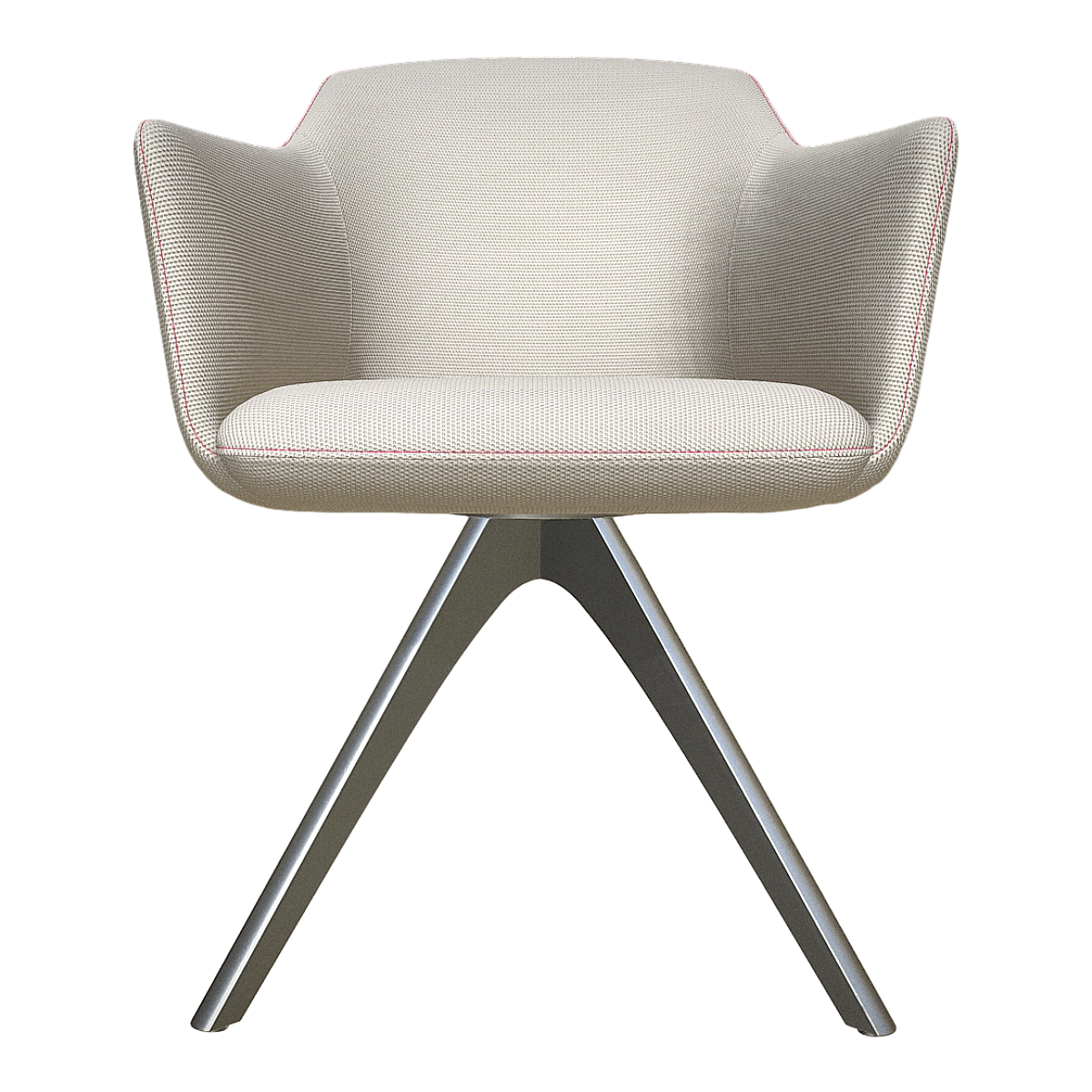 Home Living Room Bedroom Silver White Stainless Steel Metal Fabric Backrest Armrest Sofa Chair High Chair-White