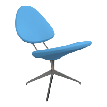 Modern Creative Metal Base Blue Plastic Hollow Connection Design Curved Backrest Chair Recliner