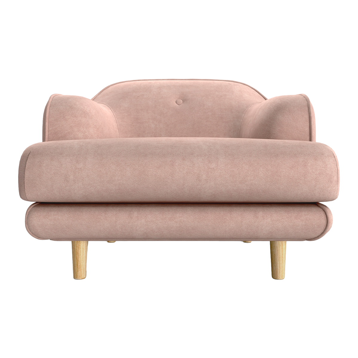European-style Living Room Bedroom Oak Solid Wood Pink Fabric Cushion Backrest Armrest Sofa Chair
