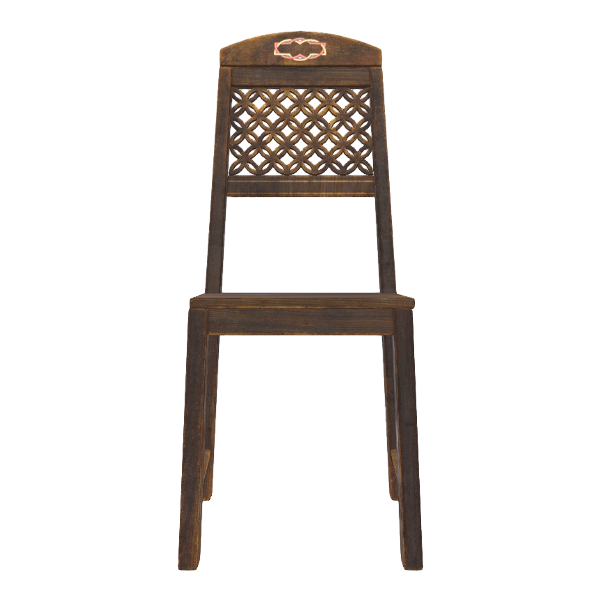 Chinese-style home black walnut solid wood carved hollow high back chair-chair