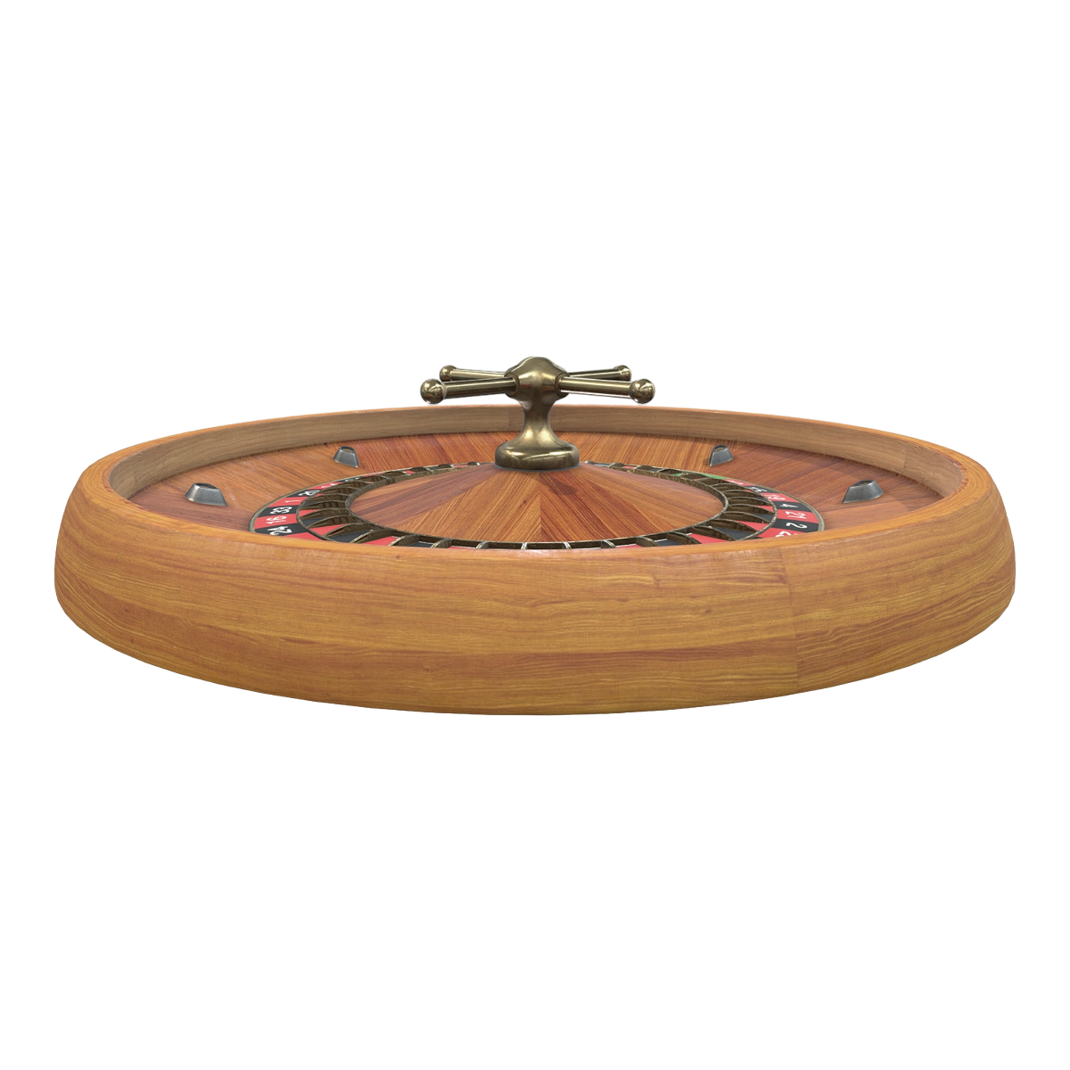 Household Metal Parts Walnut Solid Wood Roulette Entertainment Board Game