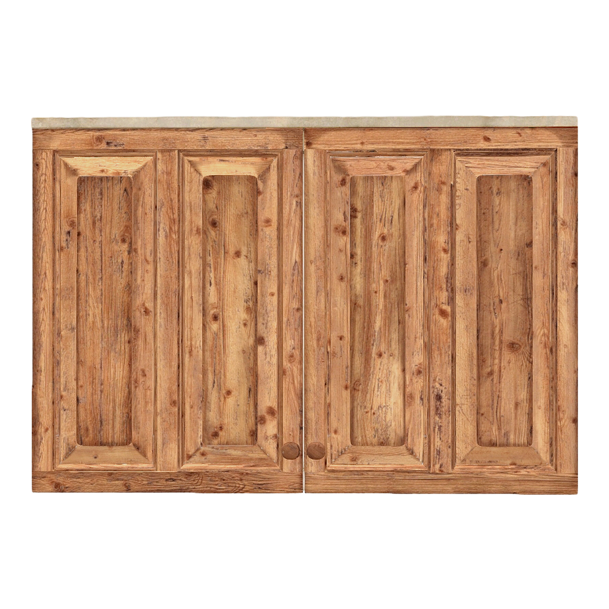 Household Kitchen Living Room Old Elm Wood Solid Wood White Paint Wall-mounted Double Door Shelf Cabinet Cabinet