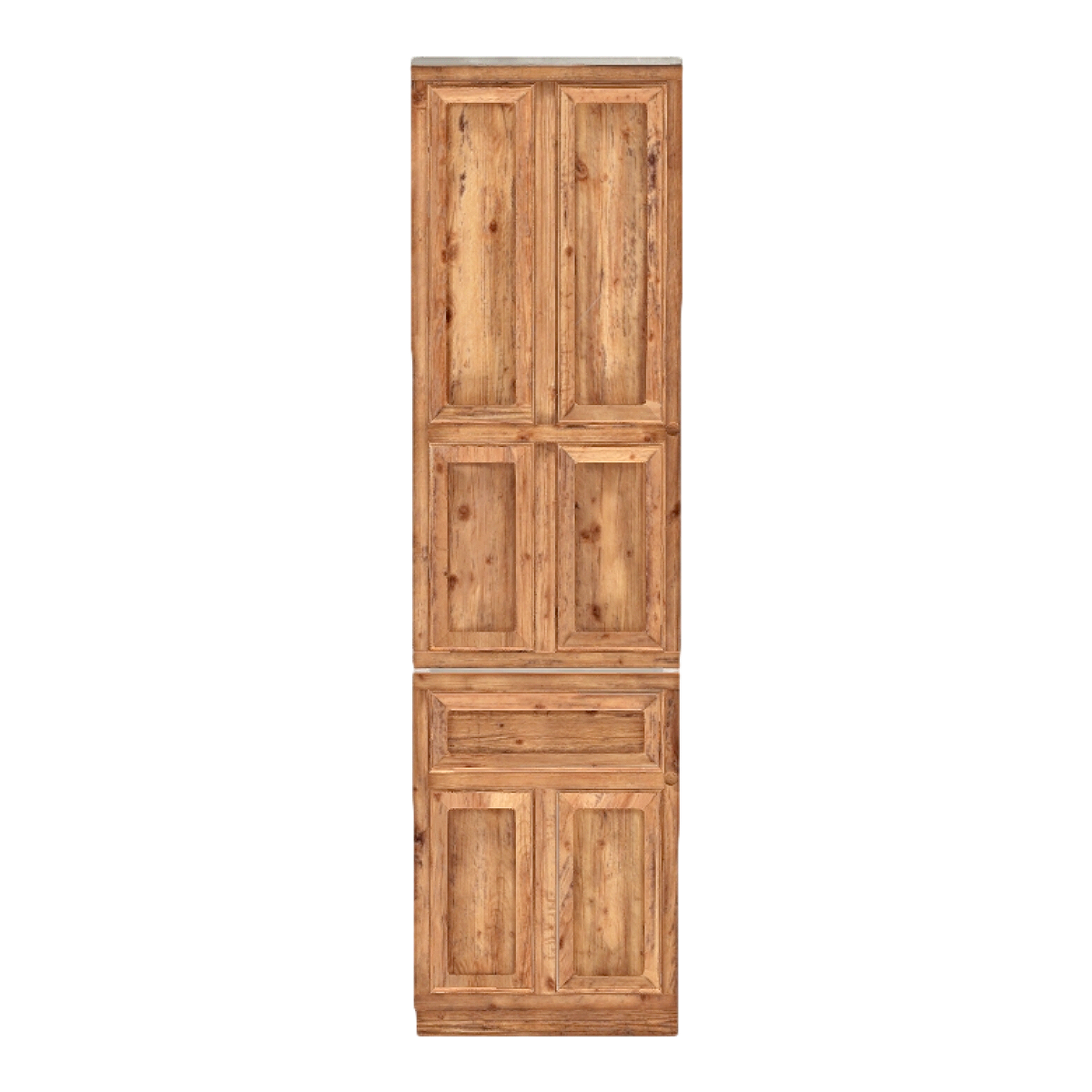 Home Living Room Bedroom Old Elm Wood White Paint Upper and Lower Shelf Cabinet Wardrobe-Single Door Cabinet