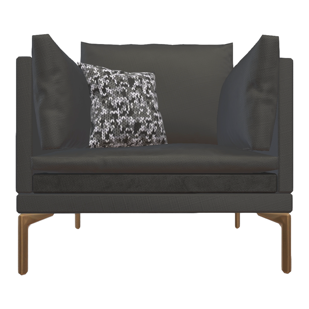 Nordic Metal Chair Feet Black Fabric Backrest Armchair Sofa Chair