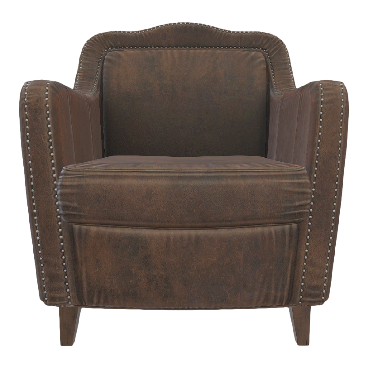 American Style Home Black Walnut Solid Wood Chair Legs Dark Brown Leather Backrest Armrest Single Sofa Chair