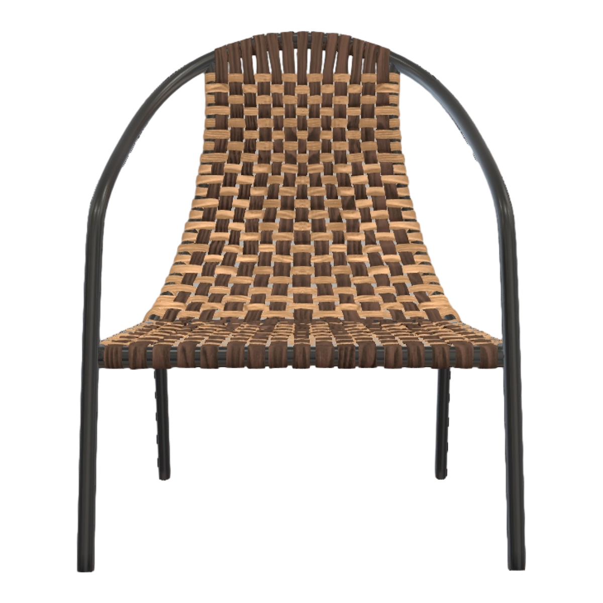 Indoor and outdoor leisure metal bracket full two-color rattan single backrest armchair-chair