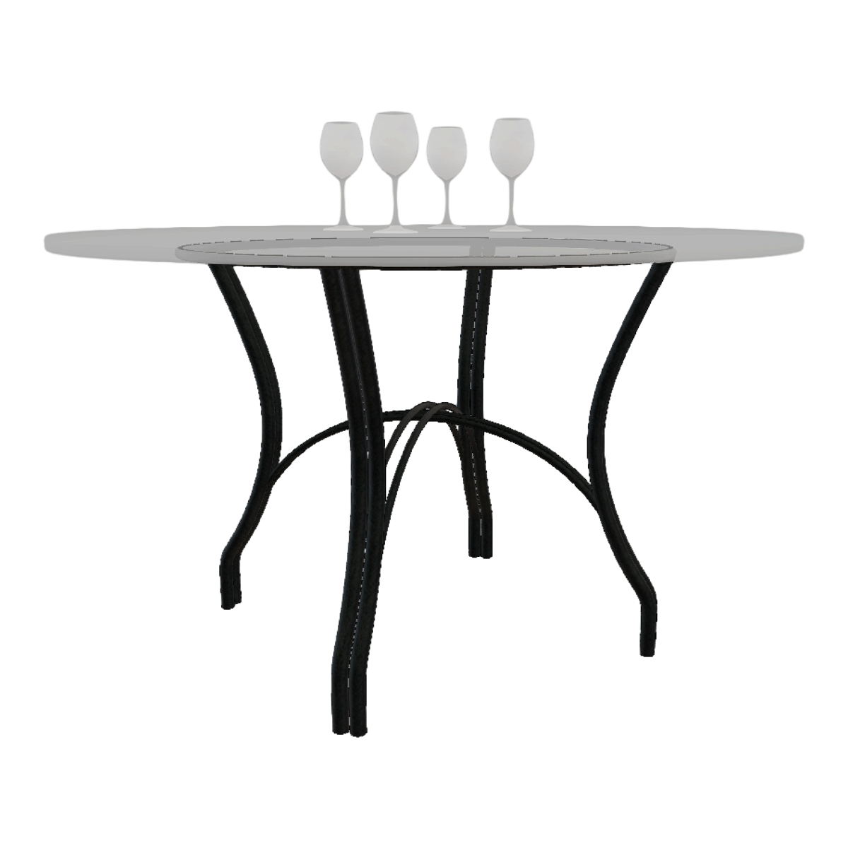 Indoor and outdoor leisure metal bracket glass round table glass cup-table