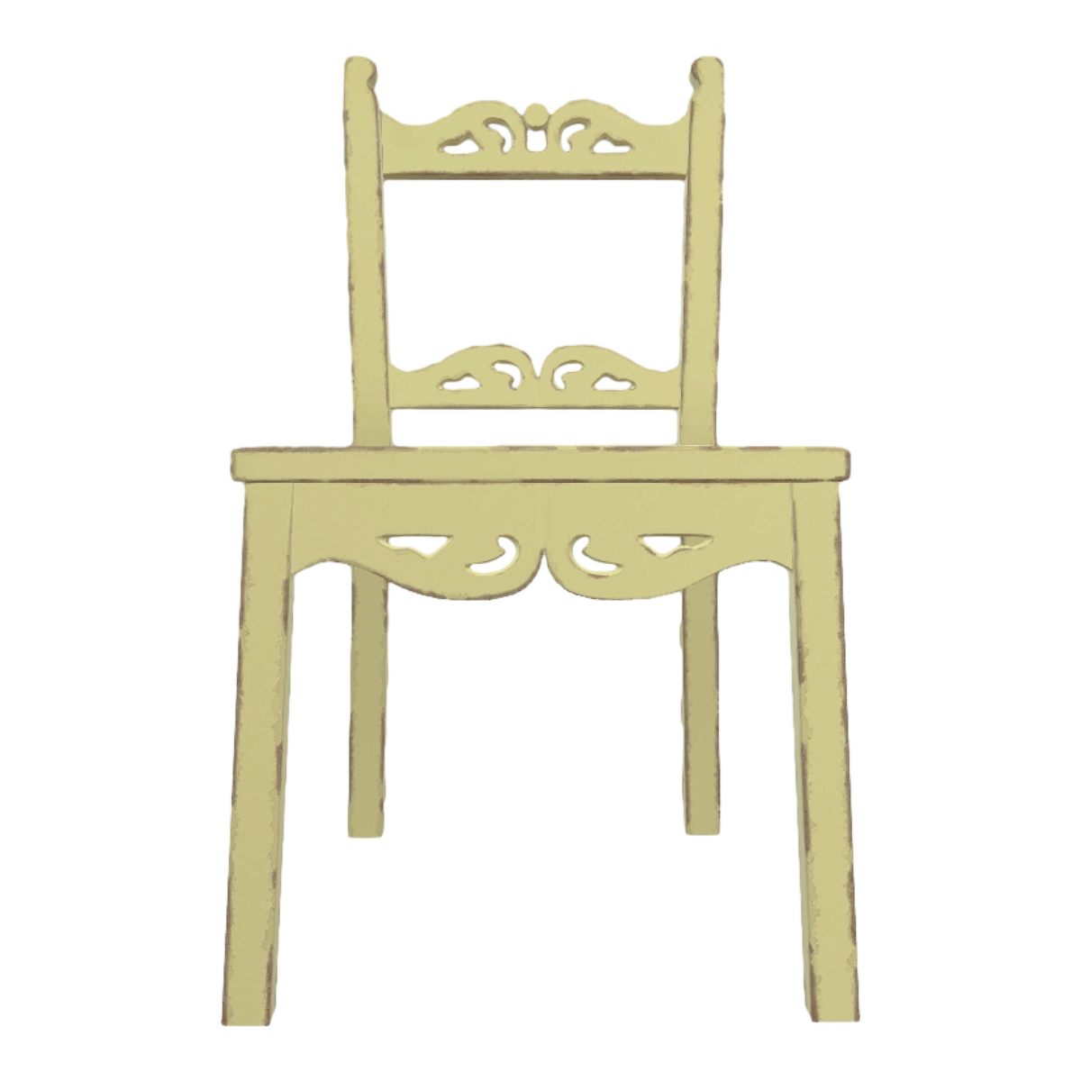 American Classic Solid Wood Phellodendron Amur Color Lacquer Hollow Design Backrest Chair Low Chair Dining Chair